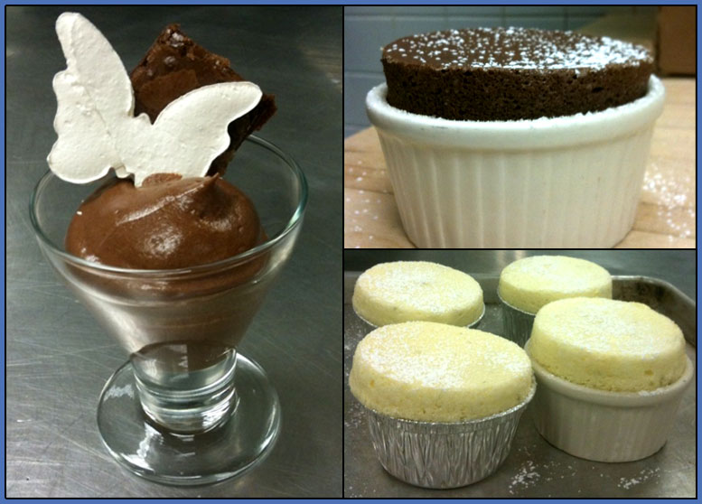 Chocolate Mousse, Chocolate Souffle, Lime Souffle